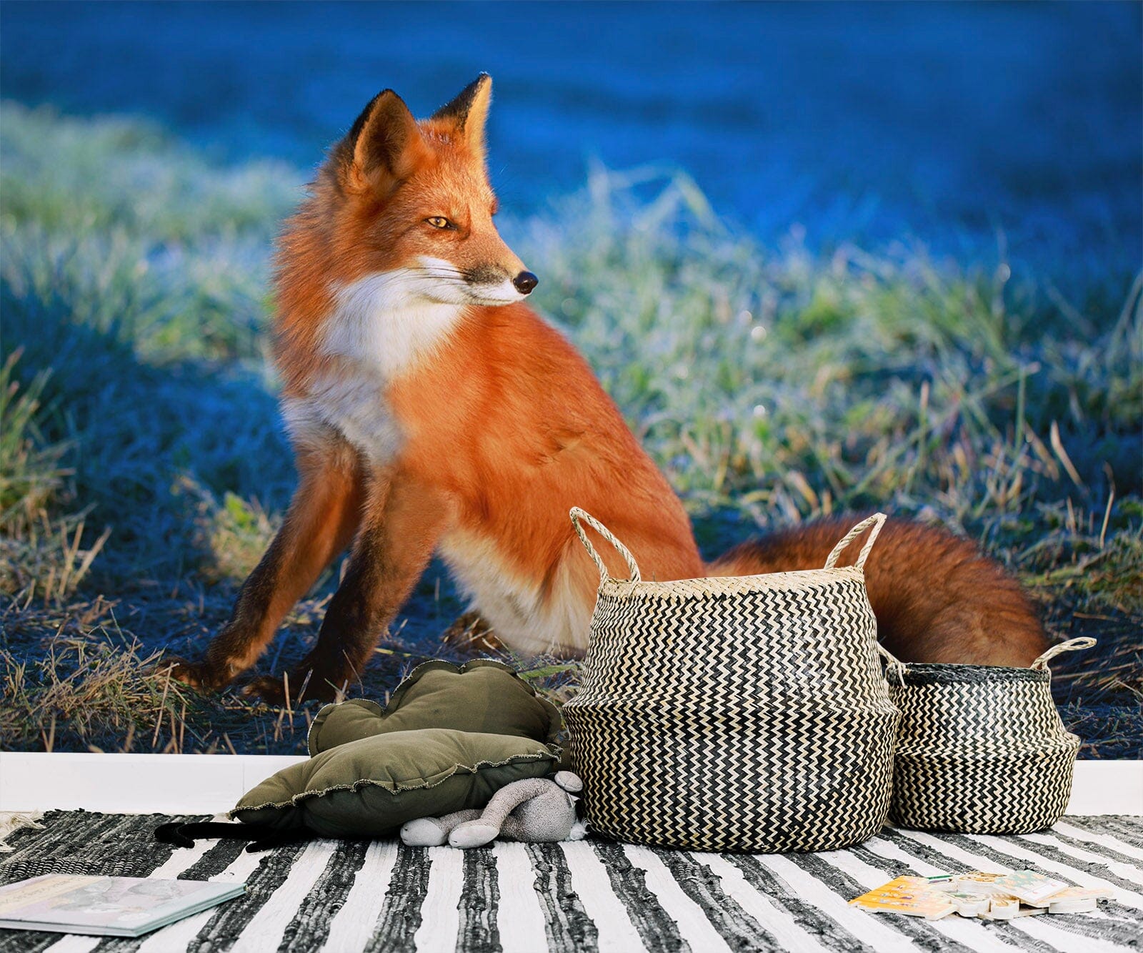 3D Orange Fox 101 Wall Murals Wallpaper AJ Wallpaper 2 