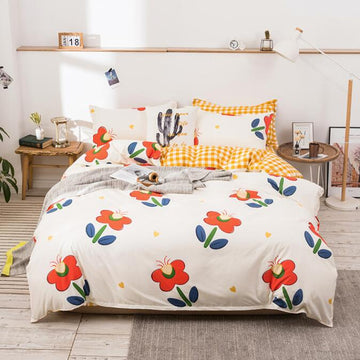3D Red Pansy 13010 Bed Pillowcases Quilt