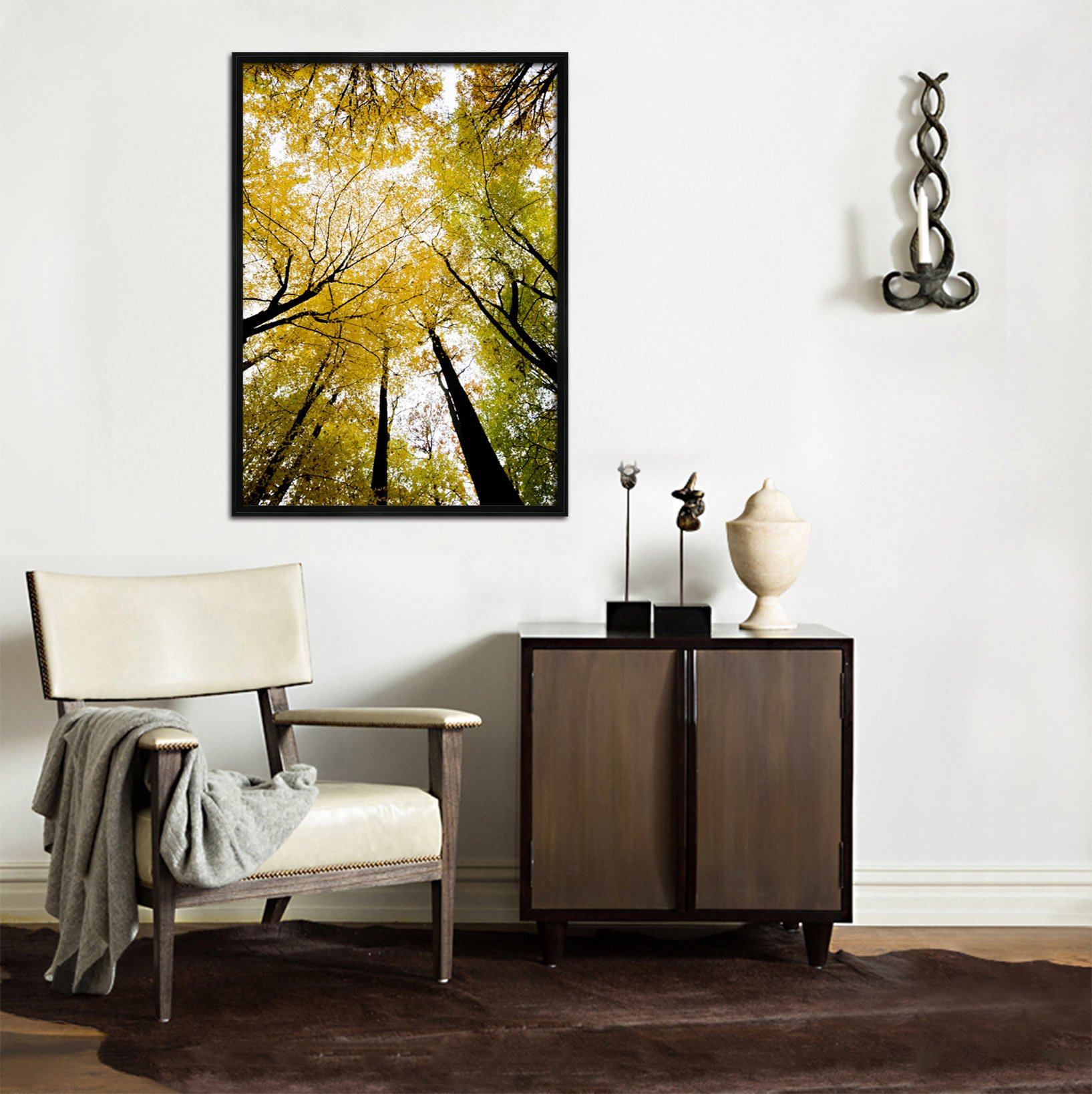 3D Sunny Tree 006 Fake Framed Print Painting Wallpaper AJ Creativity Home 