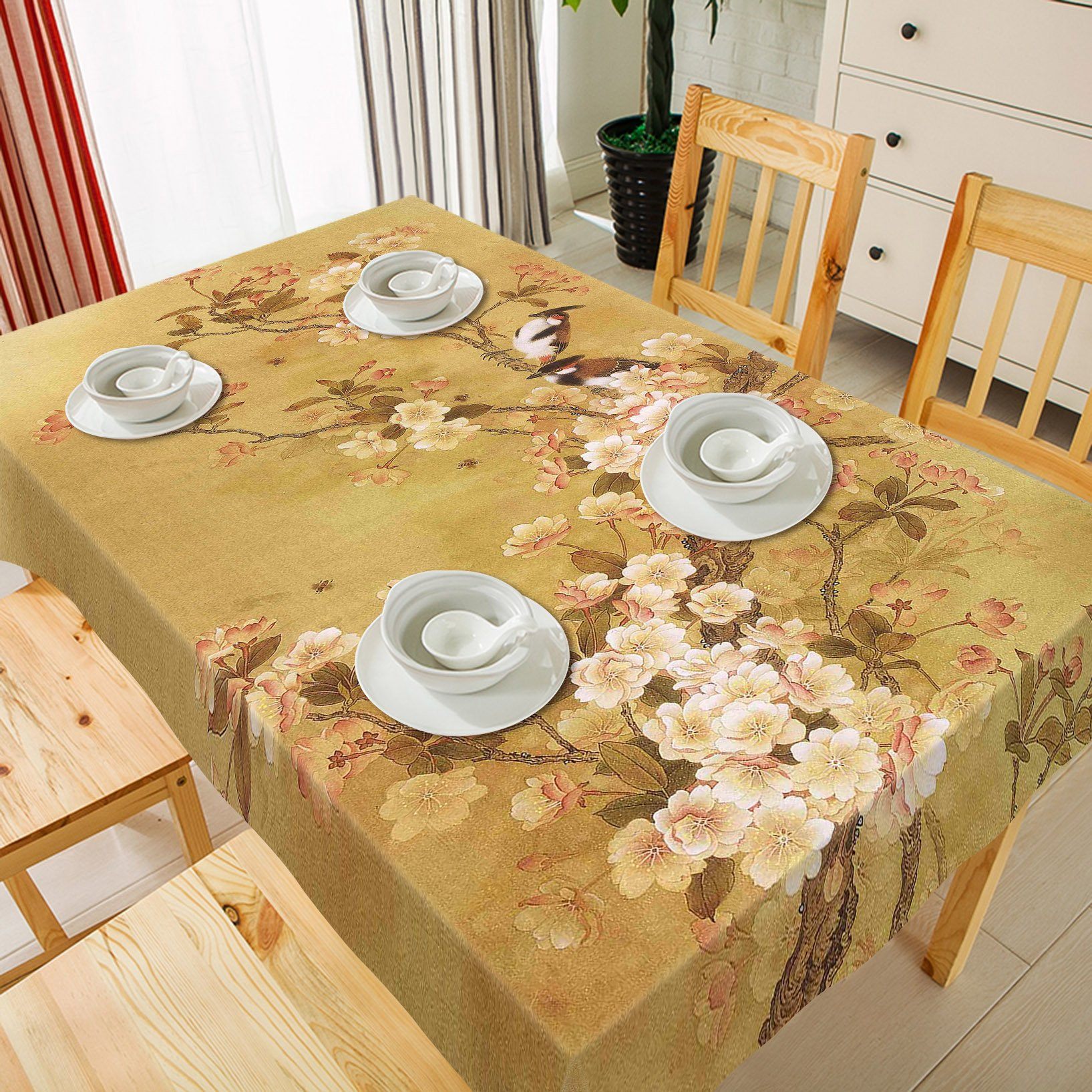 3D Flowers Trees Birds 104 Tablecloths Wallpaper AJ Wallpaper 