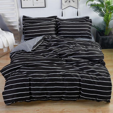 3D Black Horizontal Stripes 12159 Bed Pillowcases Quilt