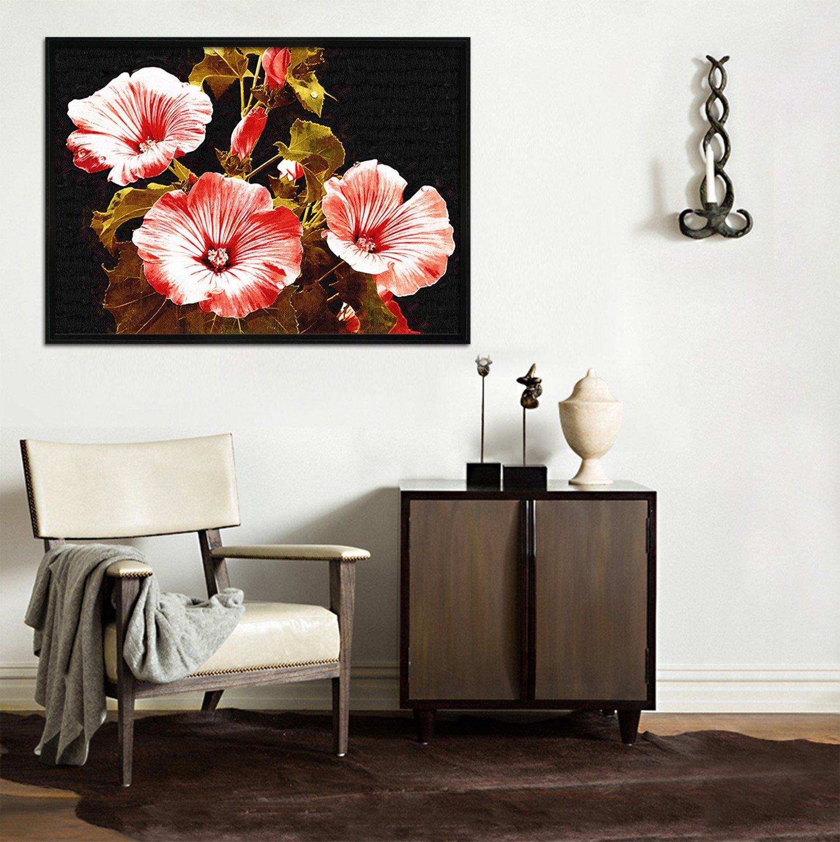 3D Big Red Flower 020 Fake Framed Print Painting Wallpaper AJ Creativity Home 