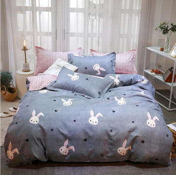 3D Gray Background Rabbit 12074 Bed Pillowcases Quilt