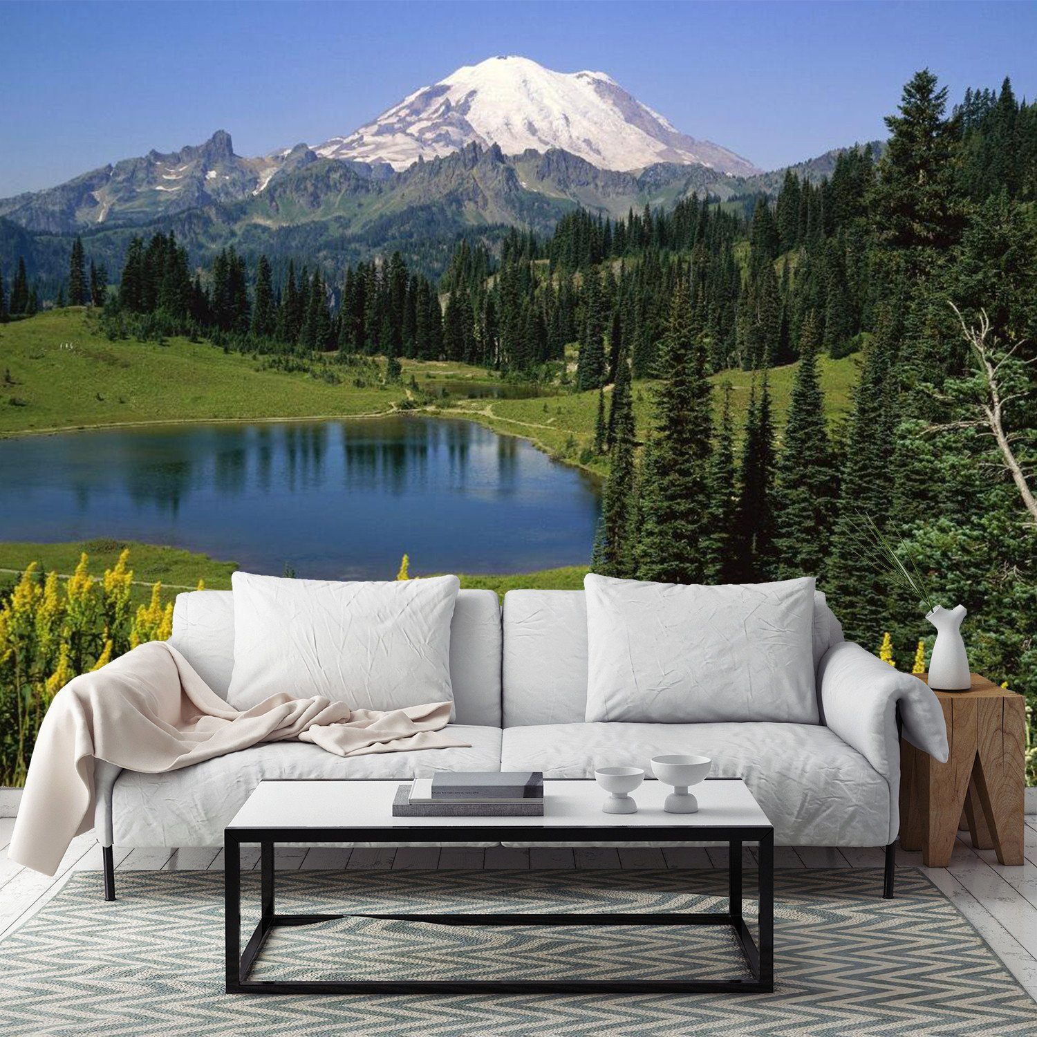 Green Pines Shrouded Small Lake 64 Wallpaper AJ Wallpaper 1 