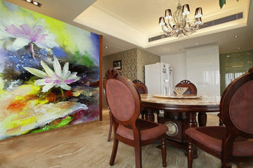 Lotus Oil Painting Wallpaper AJ Wallpaper 