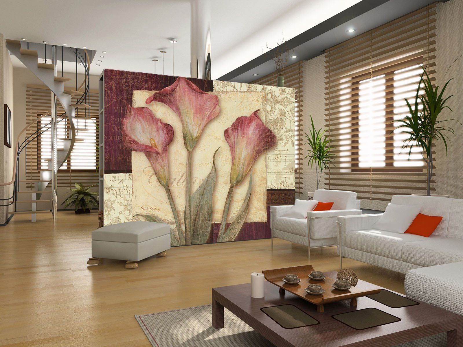 Three Flowers Wallpaper AJ Wallpaper 