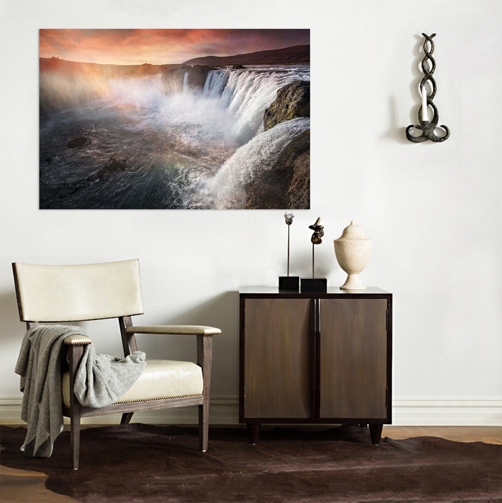 3D Canyon Waterfall 160 Marco Carmassi Wall Sticker Wallpaper AJ Wallpaper 2 