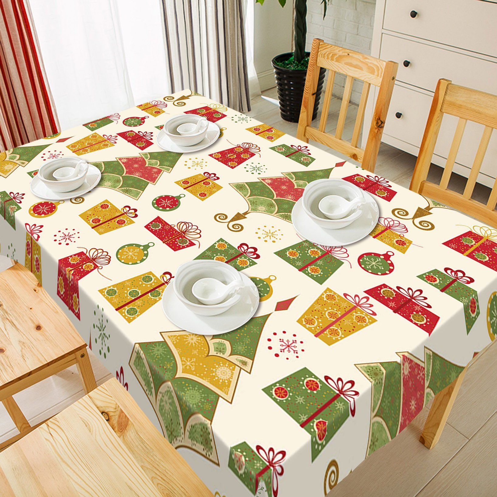 3D Color Gift Box Pattern 38 Tablecloths Tablecloths AJ Creativity Home 