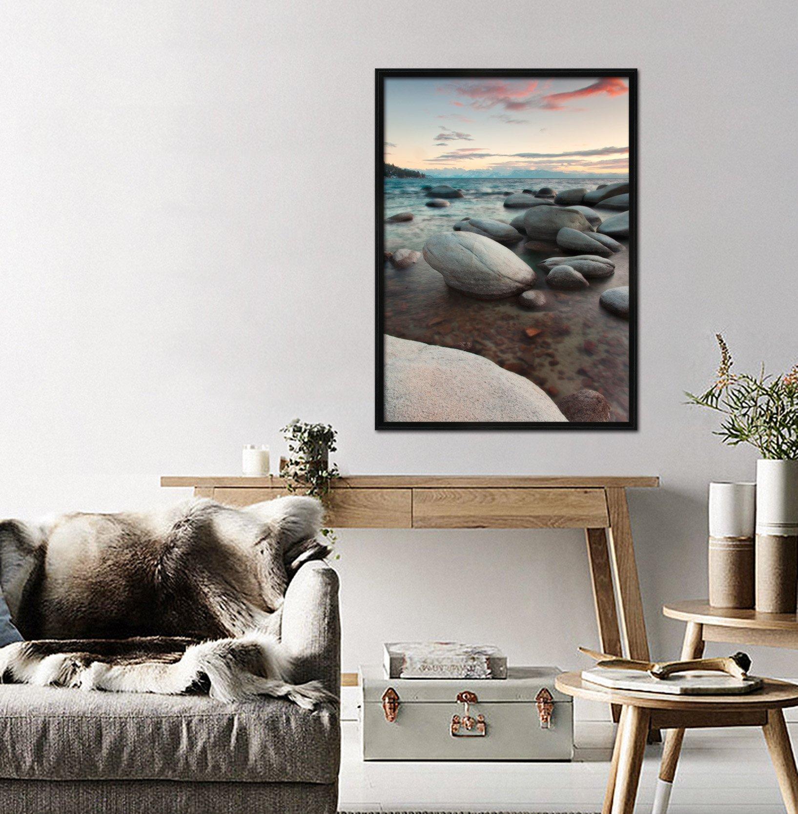 3D Sea Stones 024 Fake Framed Print Painting Wallpaper AJ Creativity Home 