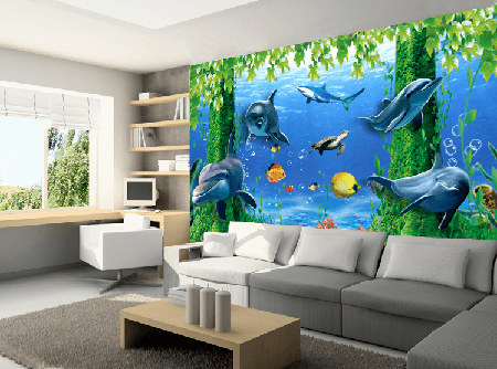 3D Seaweed Dolphin 014 Wallpaper AJ Wallpaper 