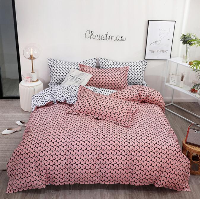 3D Pink Moon Curve Pattern 2189 Bed Pillowcases Quilt