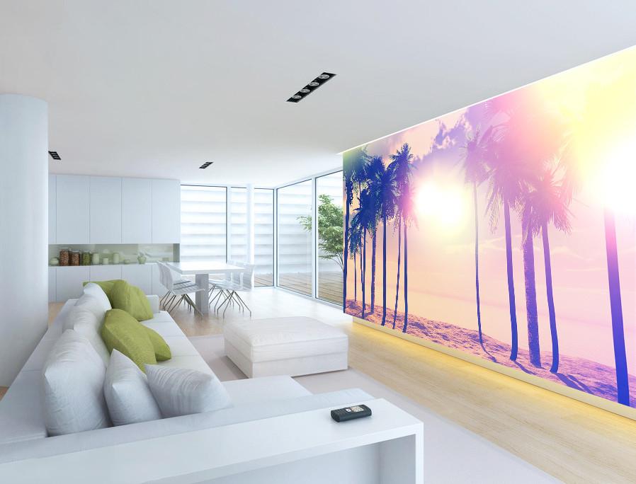 3D Sunshine Coconut Trees 038 Wallpaper AJ Wallpaper 
