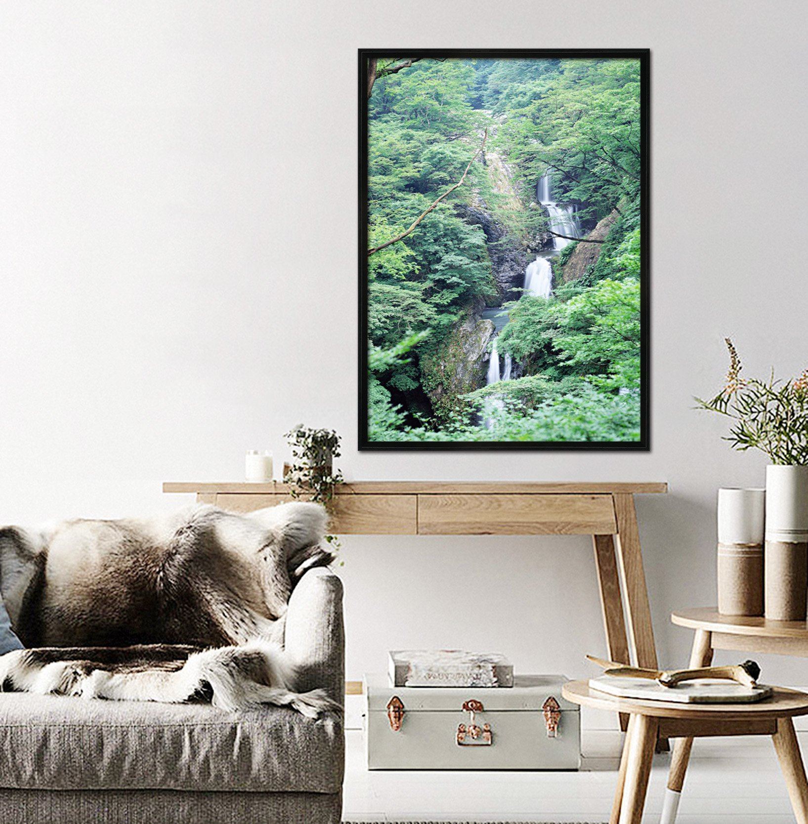 3D River Foreste 056 Fake Framed Print Painting Wallpaper AJ Creativity Home 