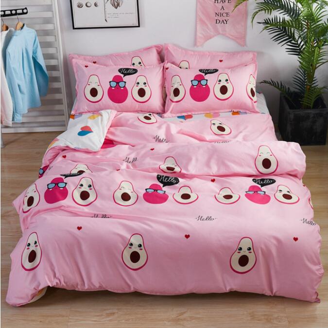 3D Pink Avocado 12160 Bed Pillowcases Quilt