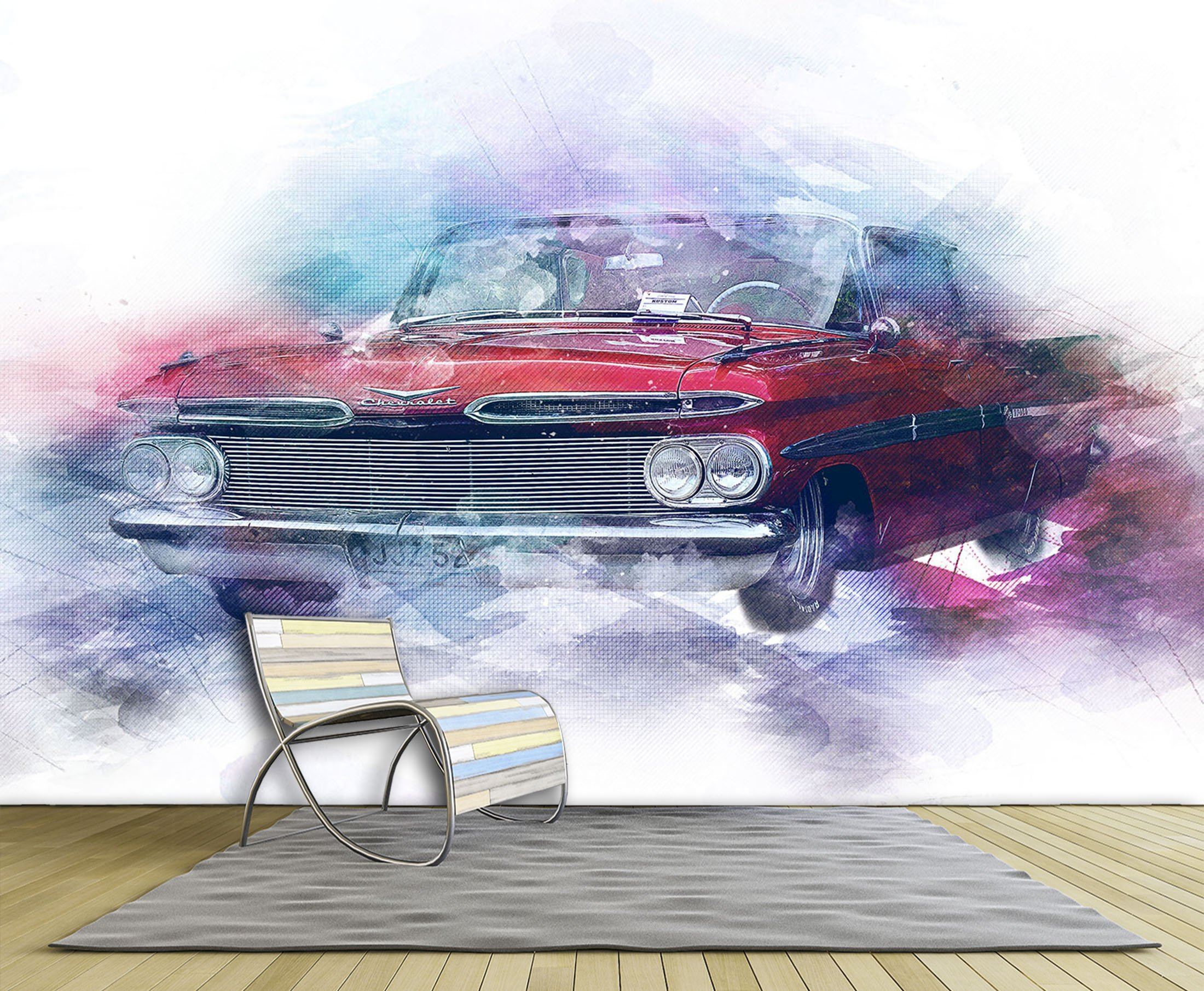 3D Foggy Car 947 Vehicle Wall Murals Wallpaper AJ Wallpaper 2 