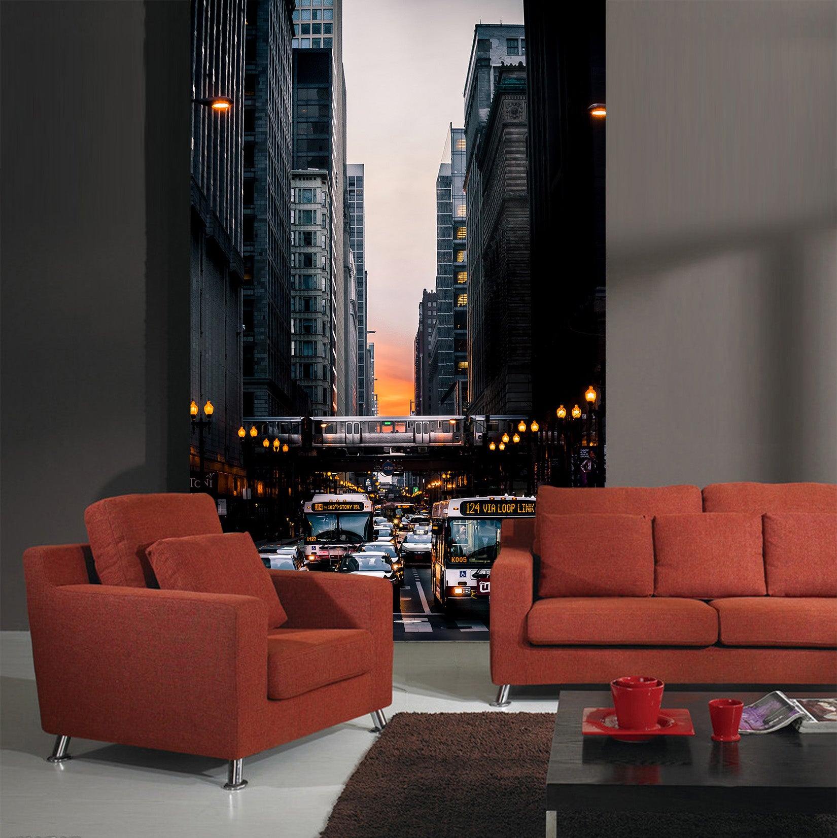 3D Chicago Traffic 430 Vehicle Wall Murals