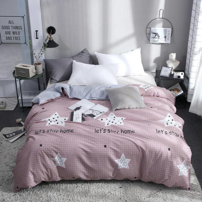 3D Gray Pink Small Lattice Stars 4161 Bed Pillowcases Quilt