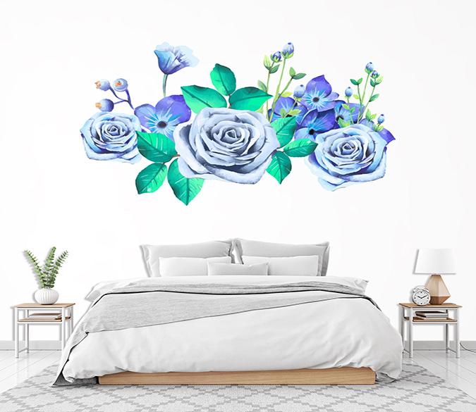 3D Blooming Flower Blueberry 101 Wall Stickers Wallpaper AJ Wallpaper 
