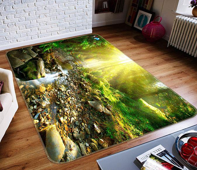 3D Sunshine Stone River 439 Non Slip Rug Mat Mat AJ Creativity Home 