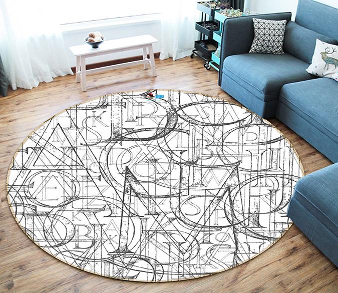 3D Graffiti Letters 269 Round Non Slip Rug Mat Mat AJ Creativity Home 