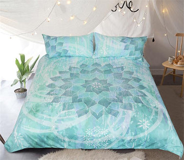 3D Green Lotus 168 Bed Pillowcases Quilt Wallpaper AJ Wallpaper 