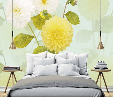 3D Yellow Flower Leaf 1336 Wallpaper AJ Wallpaper 2 