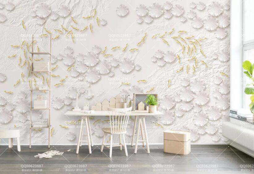 3D White Petals 1215 Wall Murals Wallpaper AJ Wallpaper 2 