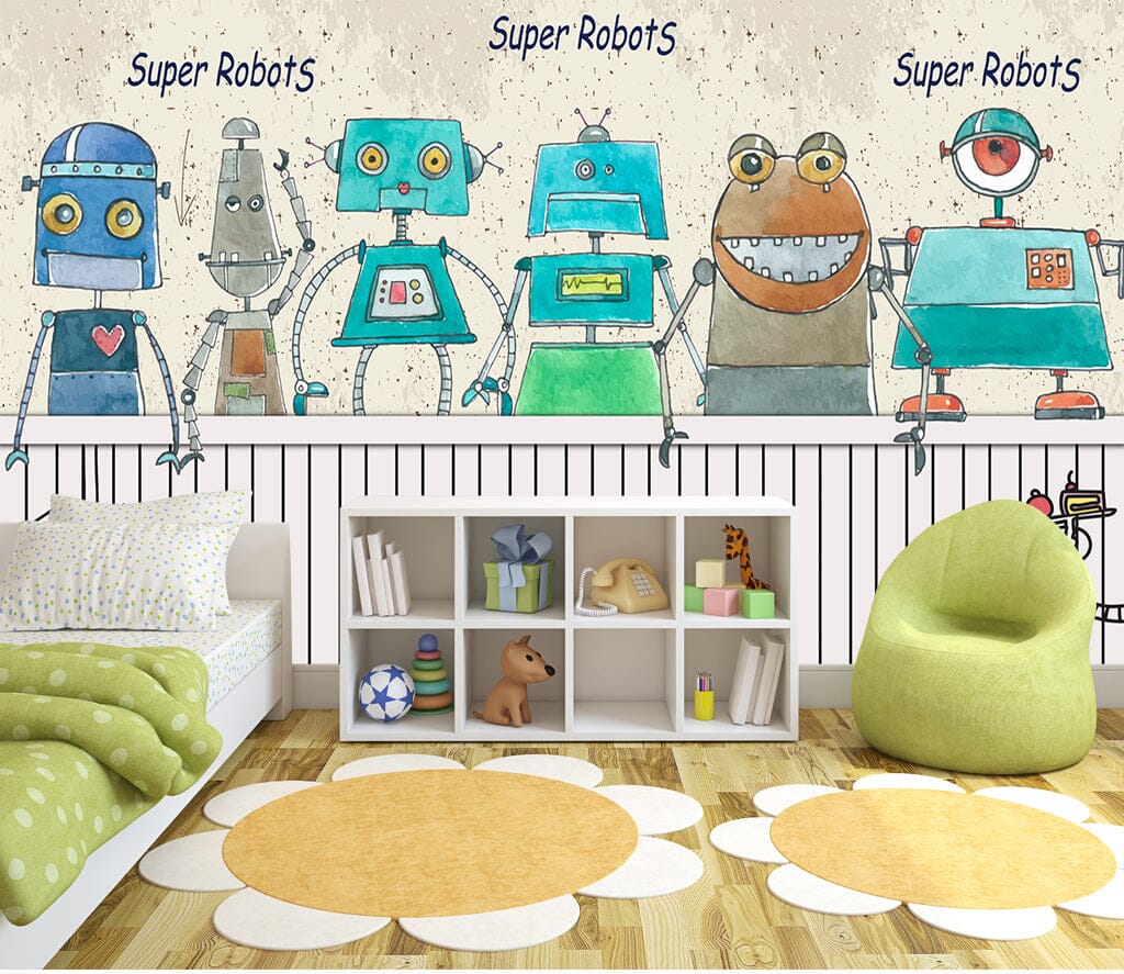 3D Color Robot WC073 Wall Murals Wallpaper AJ Wallpaper 2 