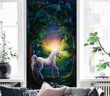 3D Tree Hole Unicorn 356 Wallpaper AJ Wallpaper 