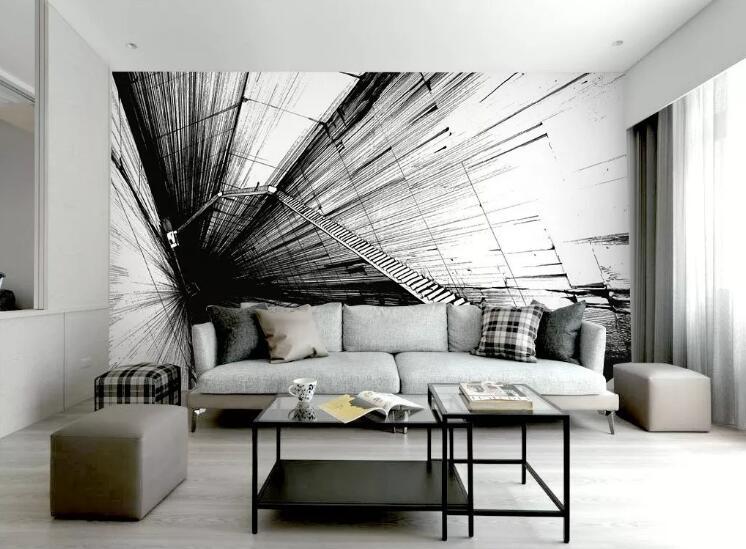 3D Black Lines 1094 Wall Murals Wallpaper AJ Wallpaper 2 