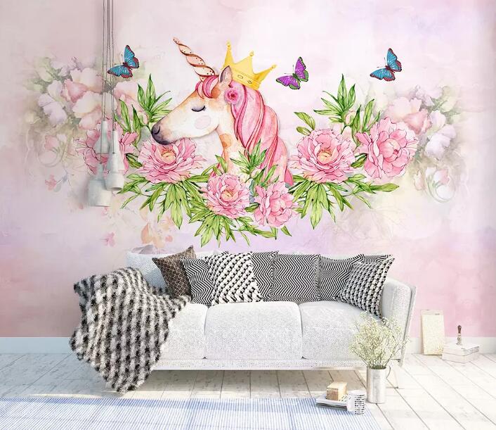 3D Pink Unicorn 1351 Wall Murals Wallpaper AJ Wallpaper 2 