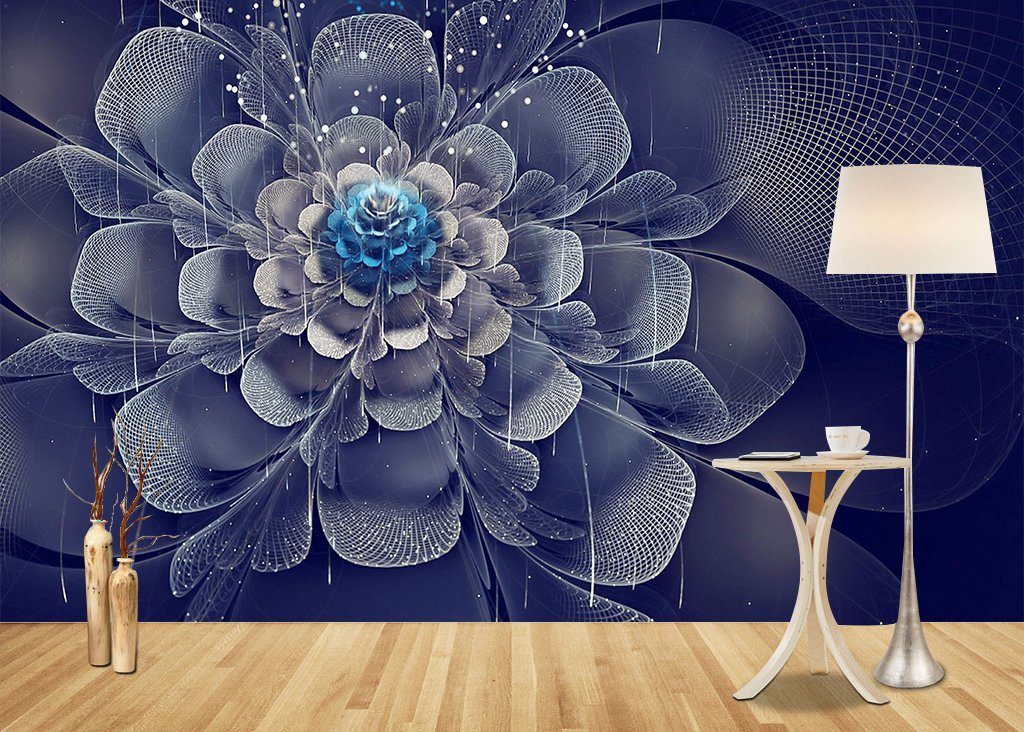3D Black Flowers 576 Wall Murals Wallpaper AJ Wallpaper 2 