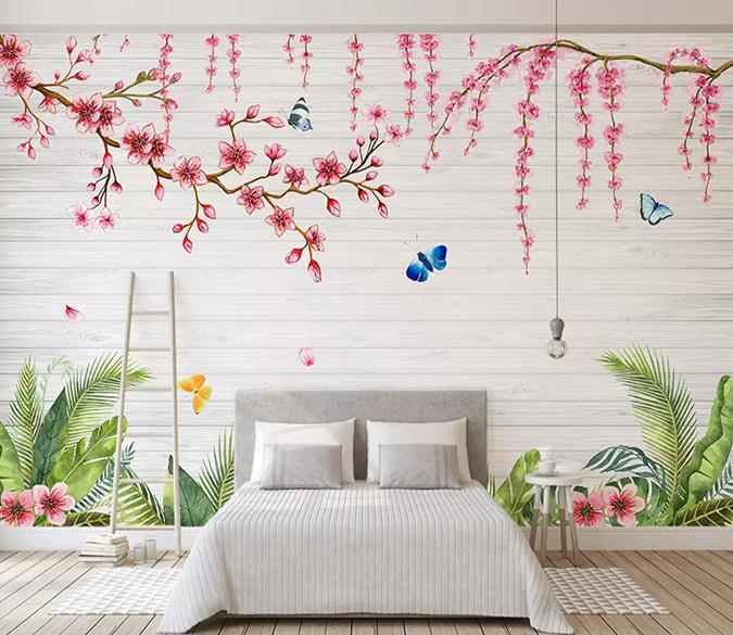 3D Flower Butterfly Grass 403 Wallpaper AJ Wallpaper 