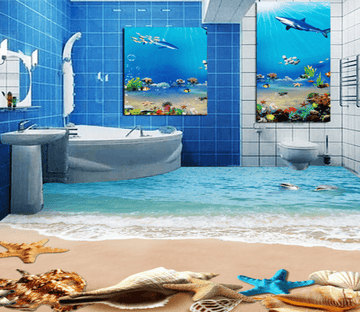 3D Conch Dolphin 257 Floor Mural Wallpaper AJ Wallpaper 2 