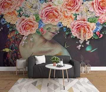 3D Woman Flower 209 Wallpaper AJ Wallpaper 