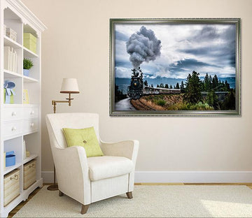 3D Long Train 132 Fake Framed Print Painting Wallpaper AJ Creativity Home 