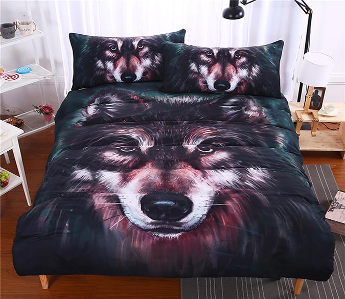 3D Oil Painting Wolf 222 Bed Pillowcases Quilt Wallpaper AJ Wallpaper 