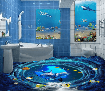 3D Deep Sea Cave 049 Floor Mural Wallpaper AJ Wallpaper 2 