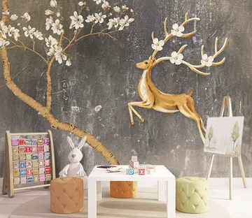 3D Antler Flower 443 Wallpaper AJ Wallpaper 2 