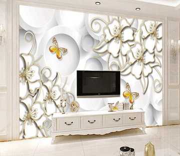 3D Embossed Butterfly 494 Wallpaper AJ Wallpaper 