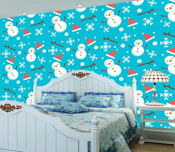 3D Christmas Hat Snowman 089 Wallpaper AJ Wallpaper 