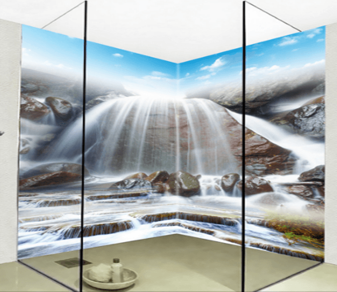 3D Waterfalls Flow 097 Floor Mural Wallpaper AJ Wallpaper 2 