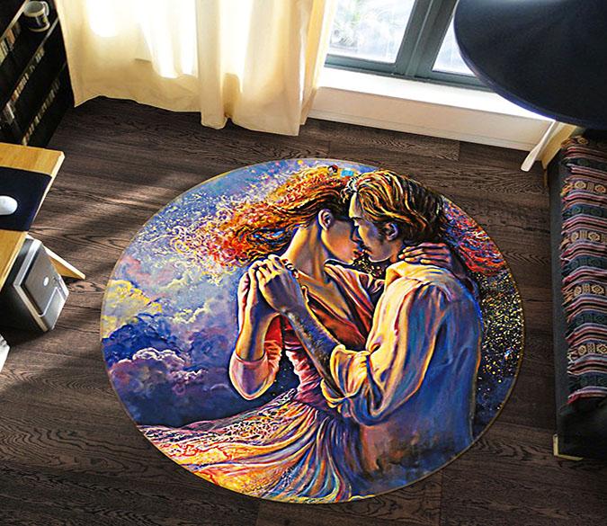 3D Couple Dancing 327 Round Non Slip Rug Mat Mat AJ Creativity Home 