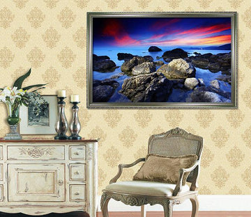 3D Evening Stones 069 Fake Framed Print Painting Wallpaper AJ Creativity Home 