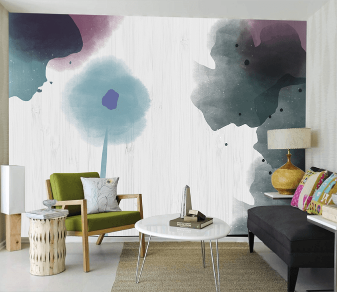 3D Ink Lotus Leafs 056 Wallpaper AJ Wallpaper 