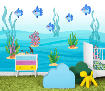 3D Coral Seaweed Fish 1235 Wallpaper AJ Wallpaper 2 