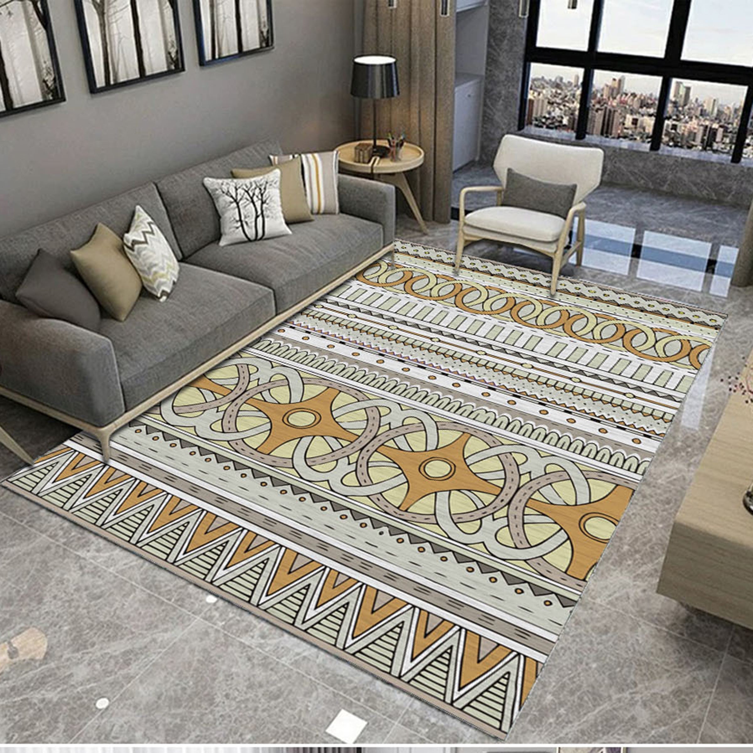 3D Colored Geometric Pattern WG516 Non Slip Rug Mat Mat AJ Creativity Home 