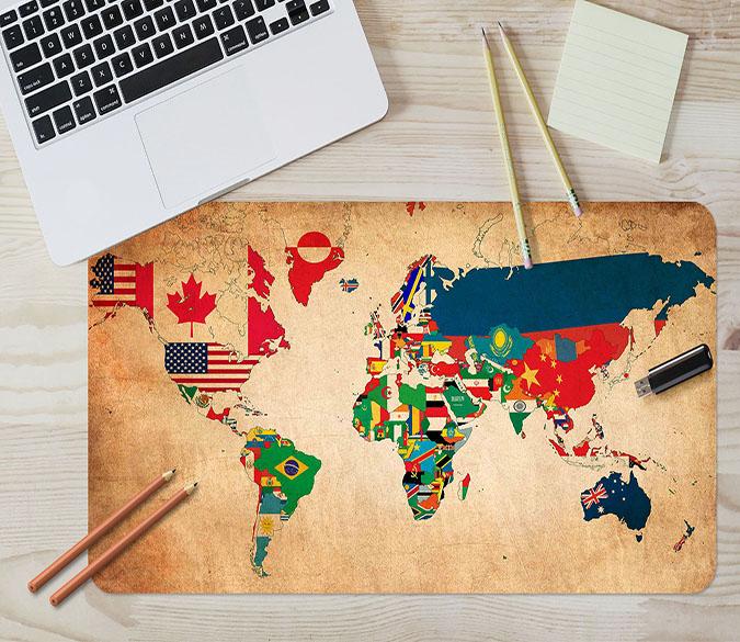 3D Nostalgic Map 183 Desk Mat Mat AJ Creativity Home 