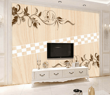 3D Rattan Leaf 505 Wallpaper AJ Wallpaper 