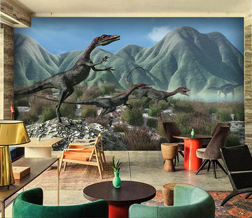 3D Mountain Grass Dinosaur 268 Wallpaper AJ Wallpaper 